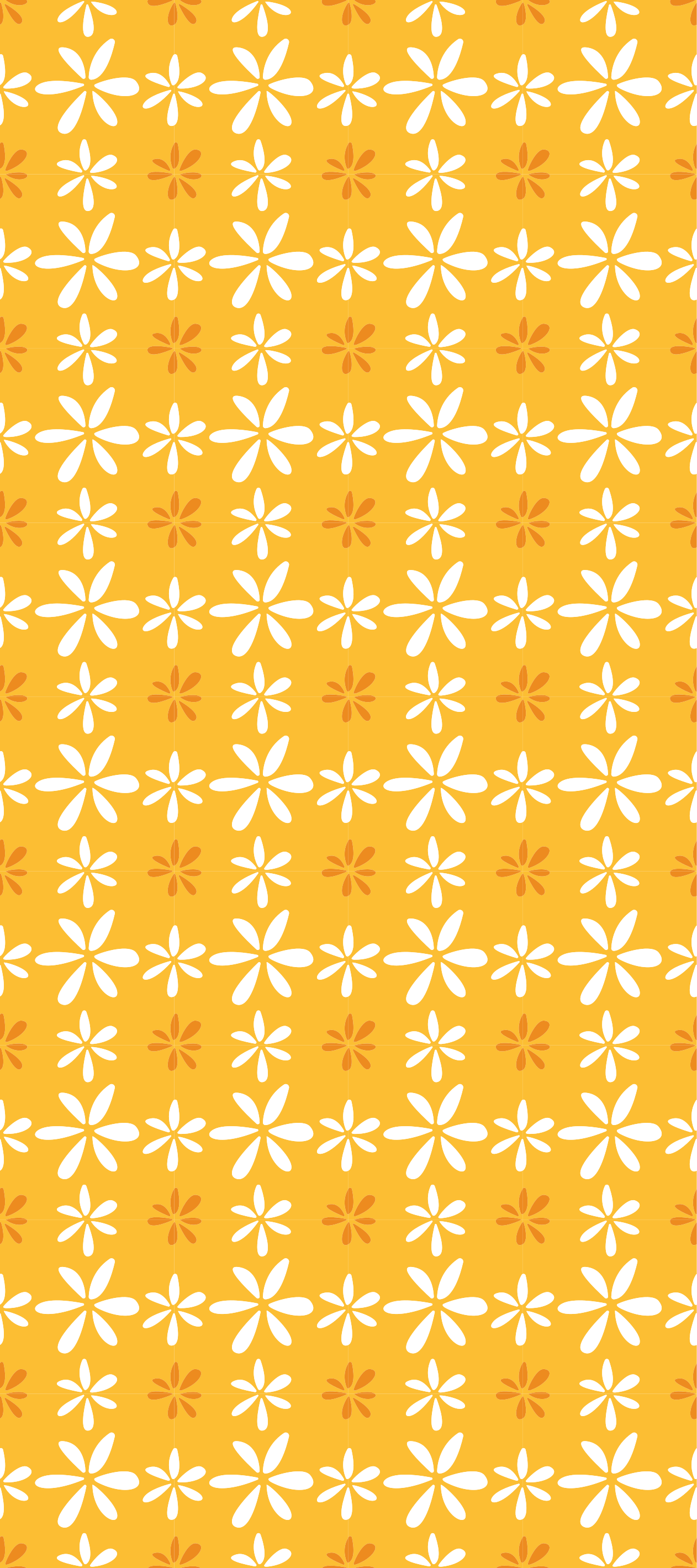 Vinylmatta orange små vita blommor - Tenstickers