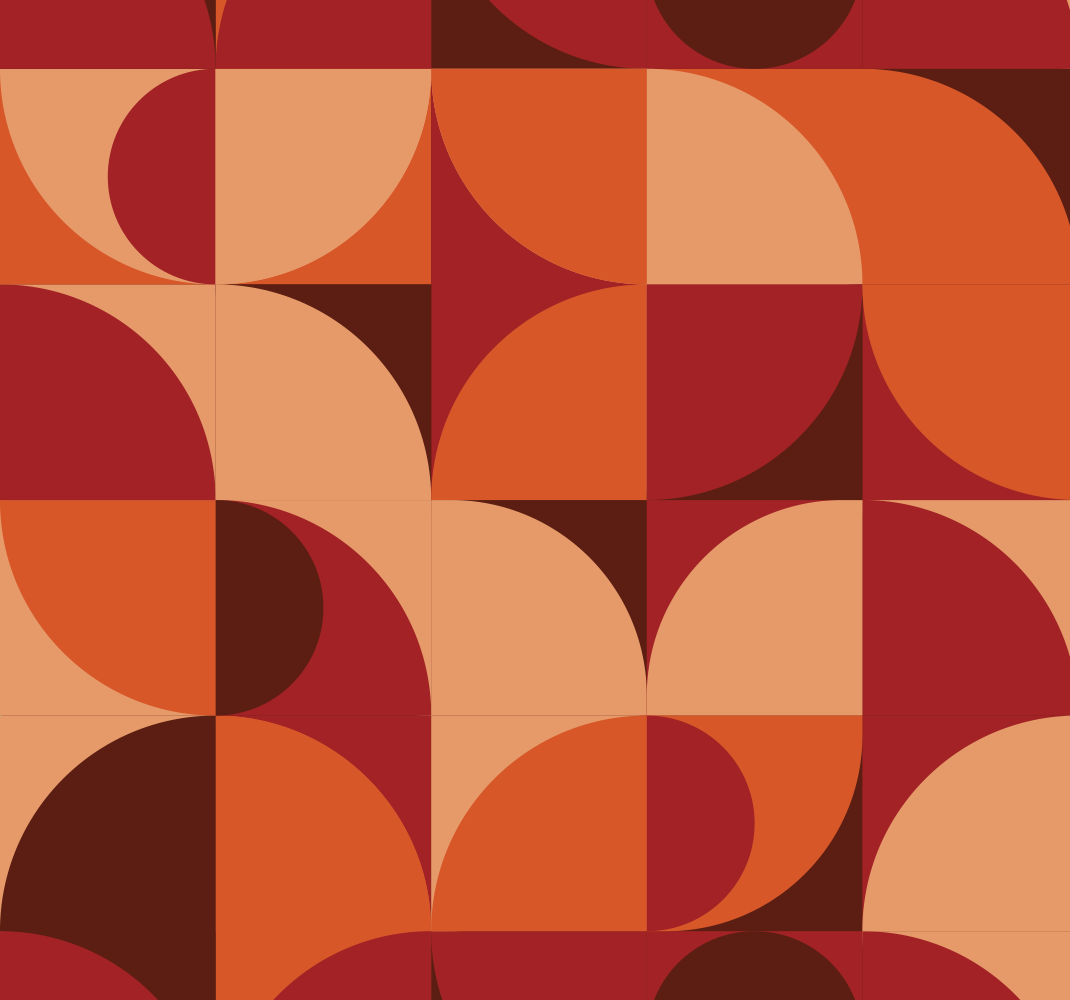 Vinylmatta orange retrotryck röd - Tenstickers