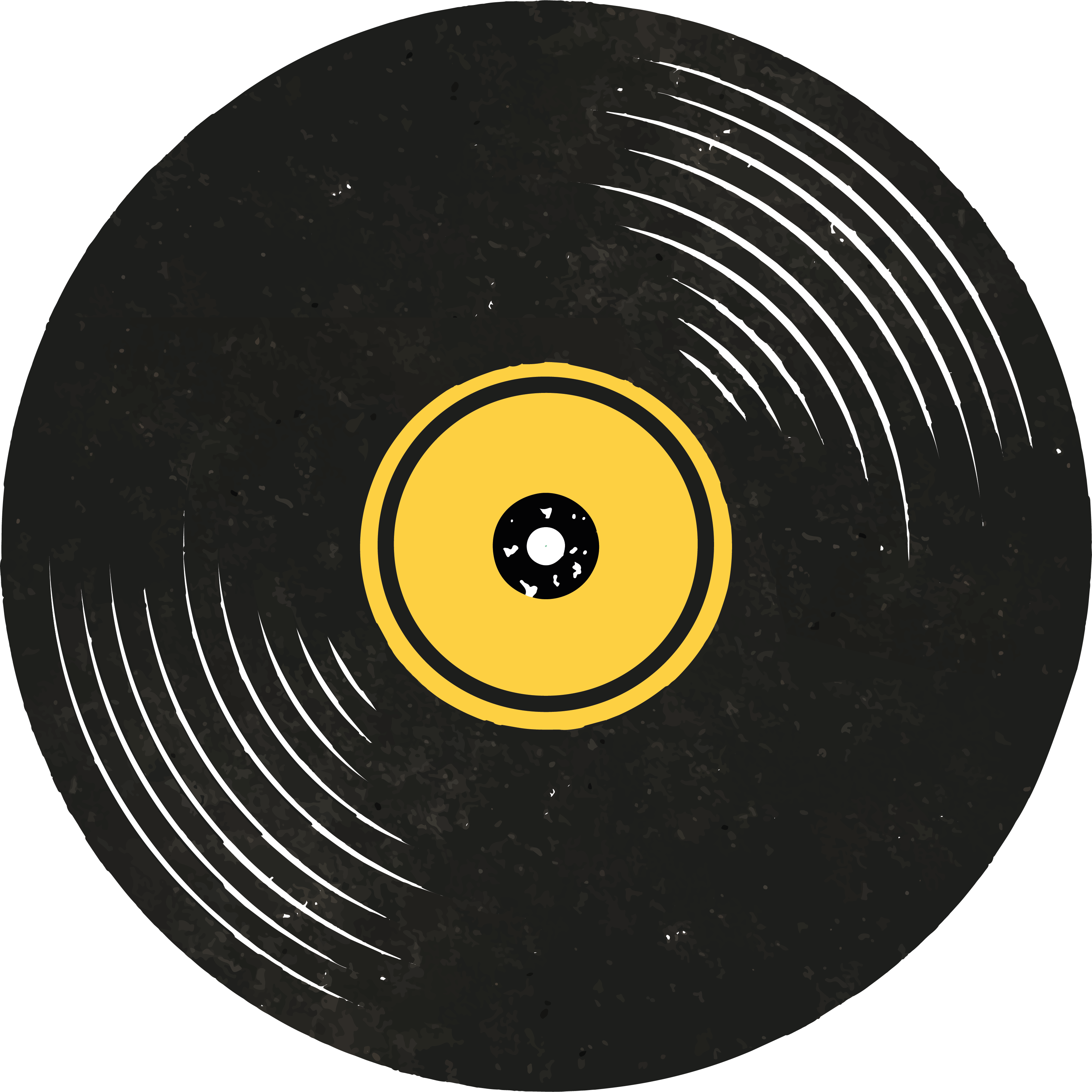 Vinylmatta svart vintage vinylskivor - Tenstickers