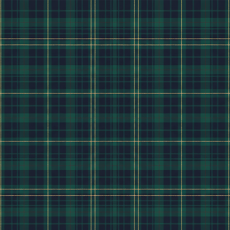 Vinylmatta grön mörkgrön tartan - Tenstickers