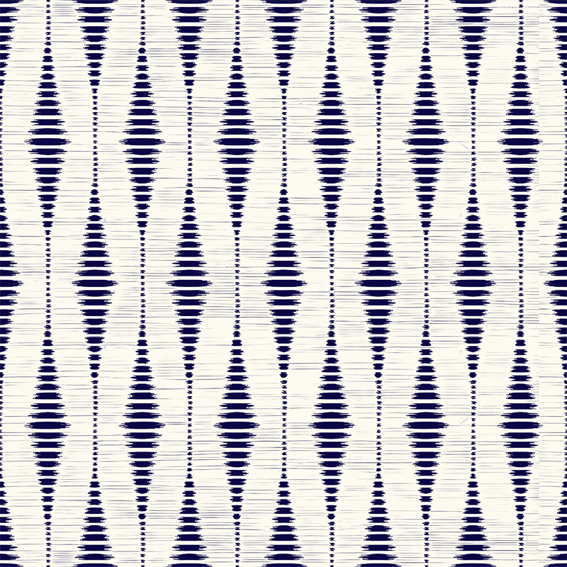 Vinylmatta balkong marinblå rabaul ikat - Tenstickers