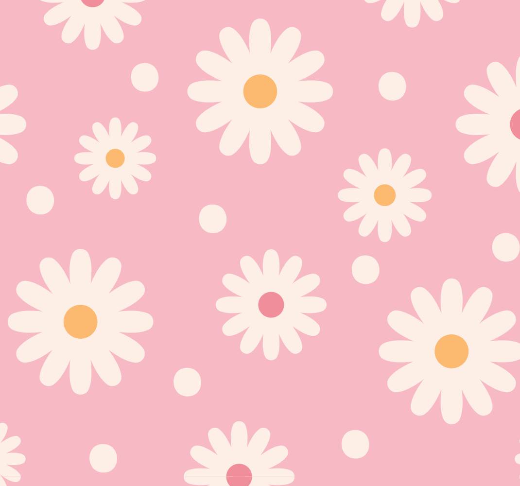 Vinylmatta balkong vintage tapet prästkragar rosa bakgrund - Tenstickers
