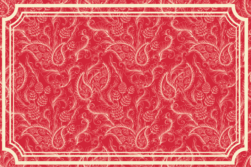 Vinylmatta röd paisley illustration - Tenstickers