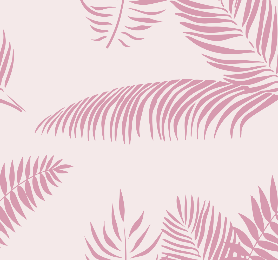 Vinylmatta rosa stora palmblad - Tenstickers