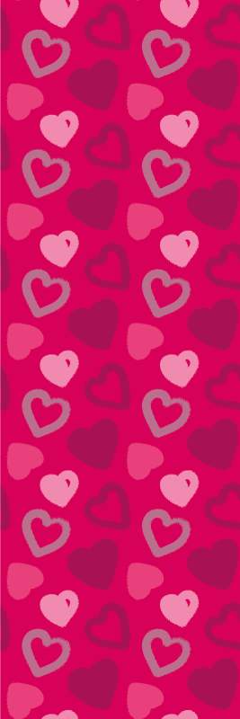 Vinylmatta rosa fuchsia hjärtan - Tenstickers
