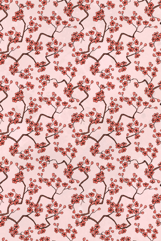 Vinylmatta rosa körsbärsblomma - Tenstickers