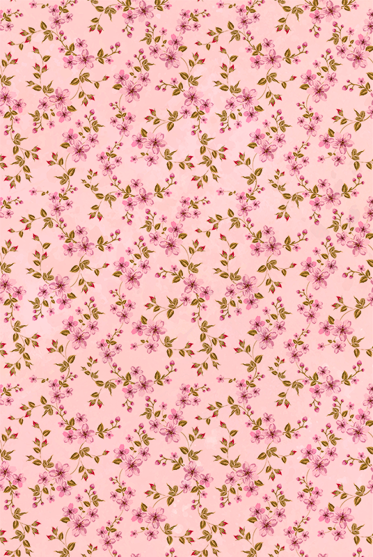 Vinylmatta rosa vattenfärgade rosa blommor - Tenstickers