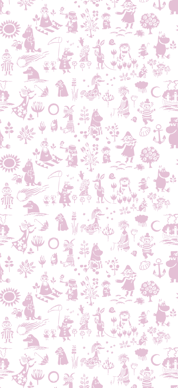 Vinylmatta rosa mumin tapet fullängd - Tenstickers