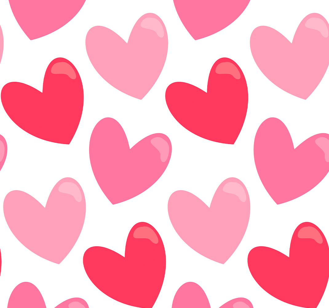 Vinylmatta rosa stora hjärtan - Tenstickers