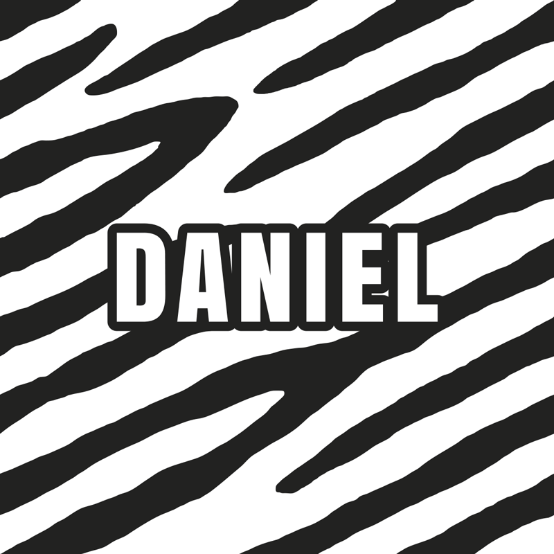 Personlig zebra vinylmatta med namn - Tenstickers