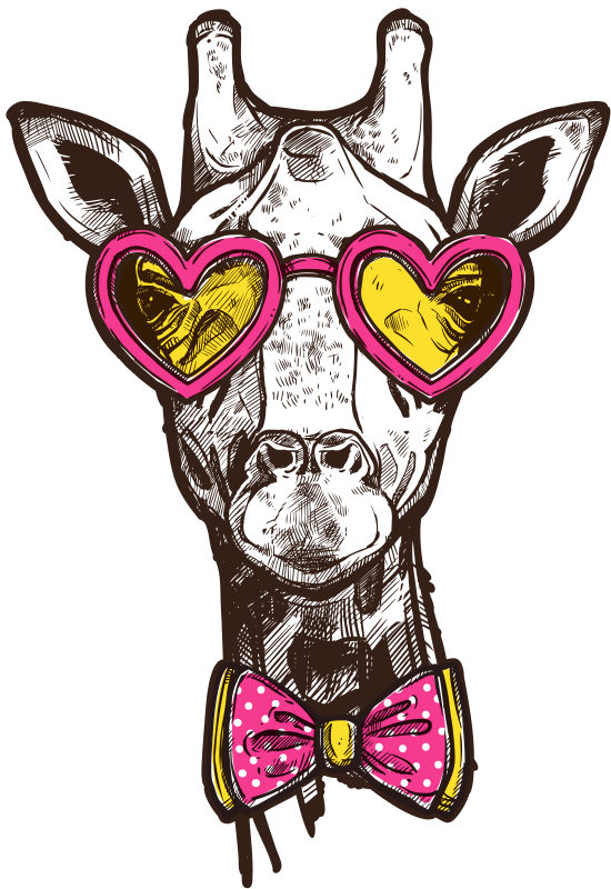 Original hipster giraff vinyl matta - Tenstickers