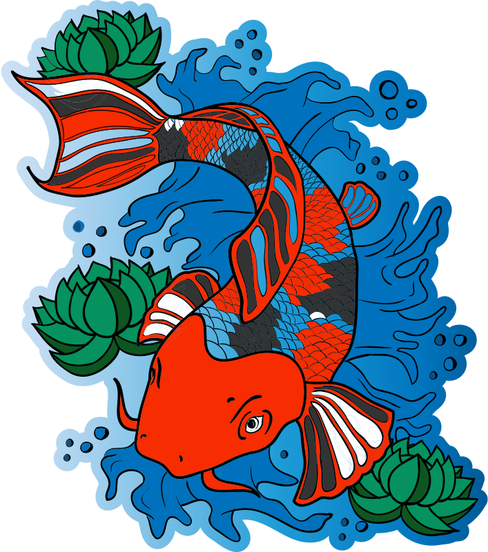 Koi fisk design djur vinyl matta - Tenstickers