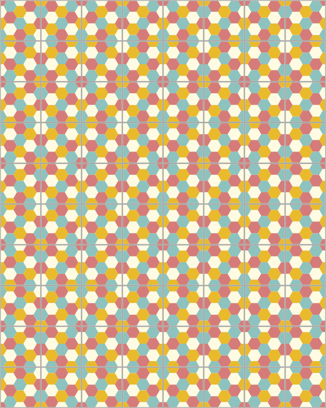 Färgglada sexhörningar geometriska vinylmattor - Tenstickers