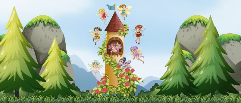 Förtrollad skogslekplats Vinylmatta Barn - Tenstickers