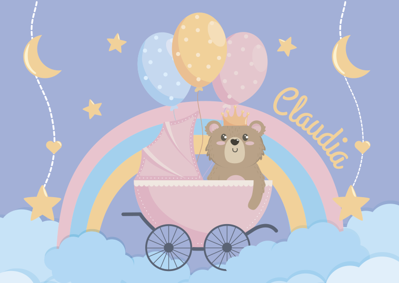 Anpassningsbar barnvagnsmotiv Vinylmatta sovrum - Tenstickers