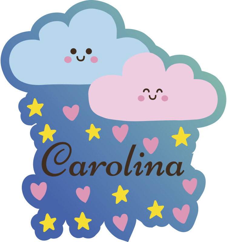 Anpassningsbara moln och stjärnor vinyl matta - Tenstickers