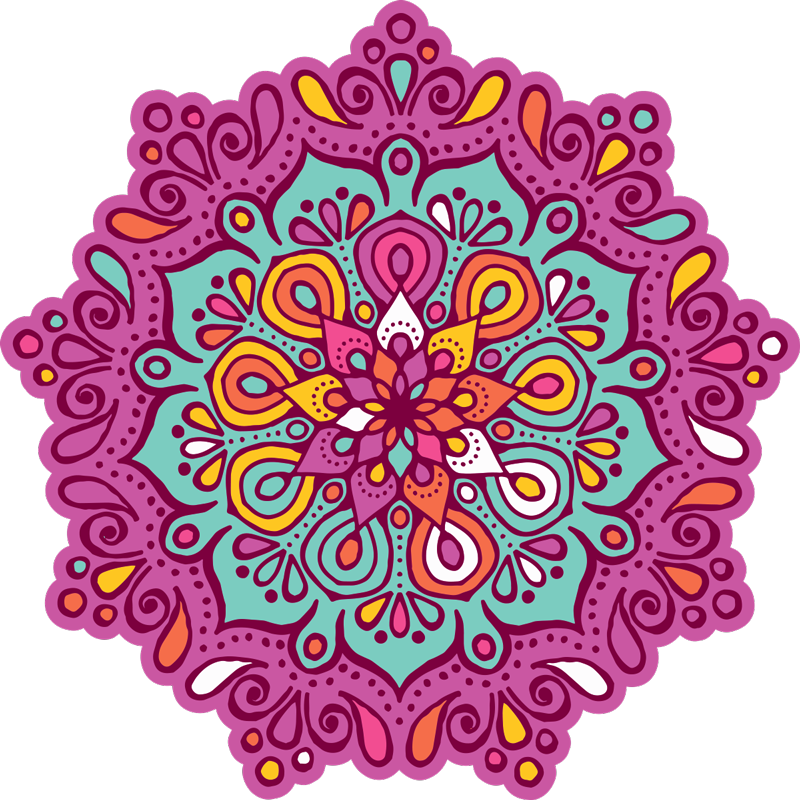 Blommiga mandala vinylmattor - Tenstickers