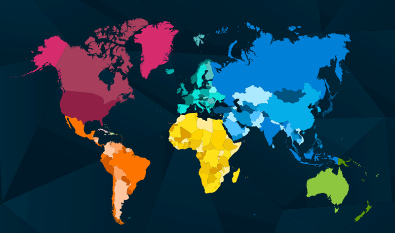 Modern färgglad världskarta matta karta - Tenstickers