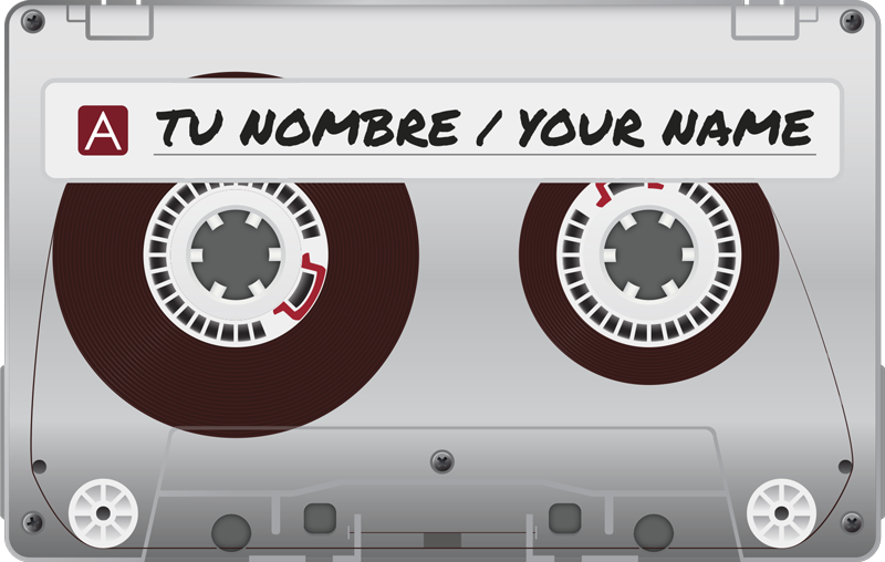 Matta pvc radiokassett med namn - Tenstickers