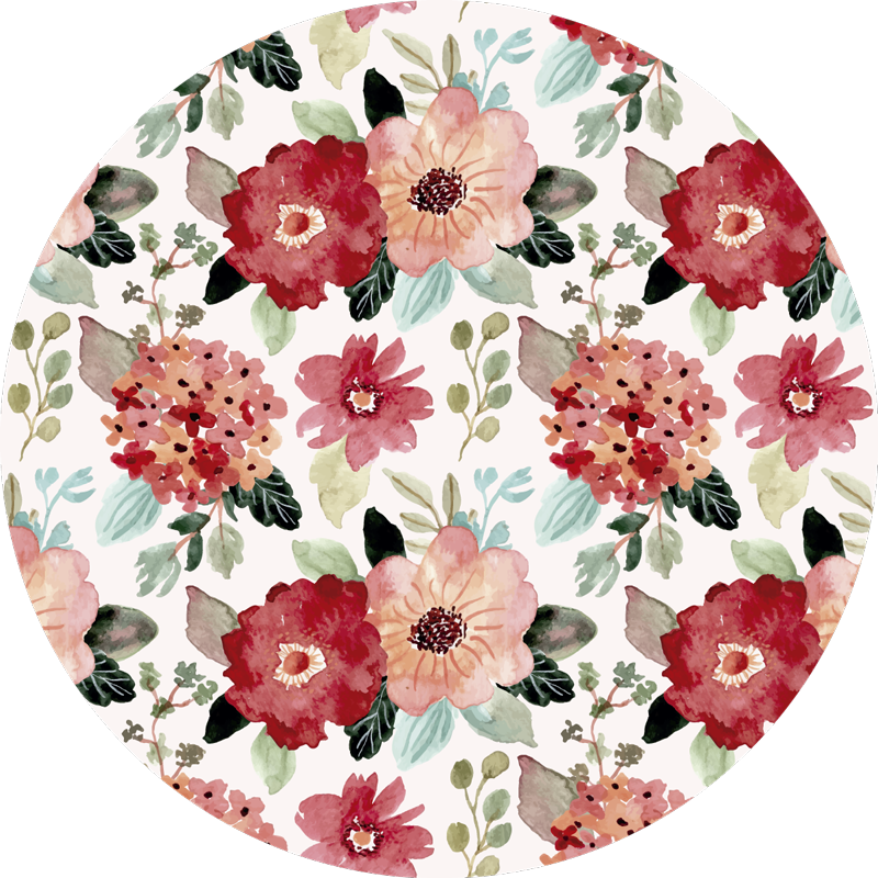 Vinylmatta i vintage stil med blommor - Tenstickers