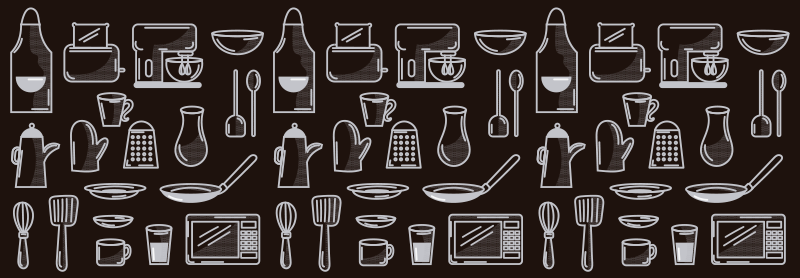 Rektangulärt köksredskap modern vinylmatta - Tenstickers