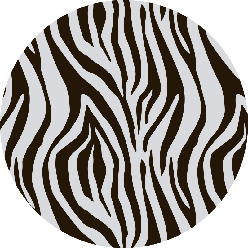 Spektakulära runda zebra djurtryck vinyl matta - Tenstickers