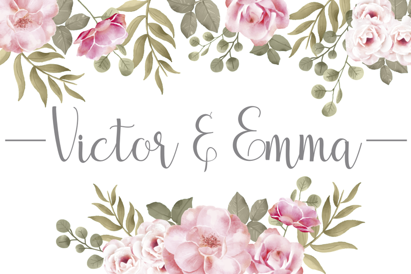 Personnaliserat blomsternamn vinylmatta - Tenstickers