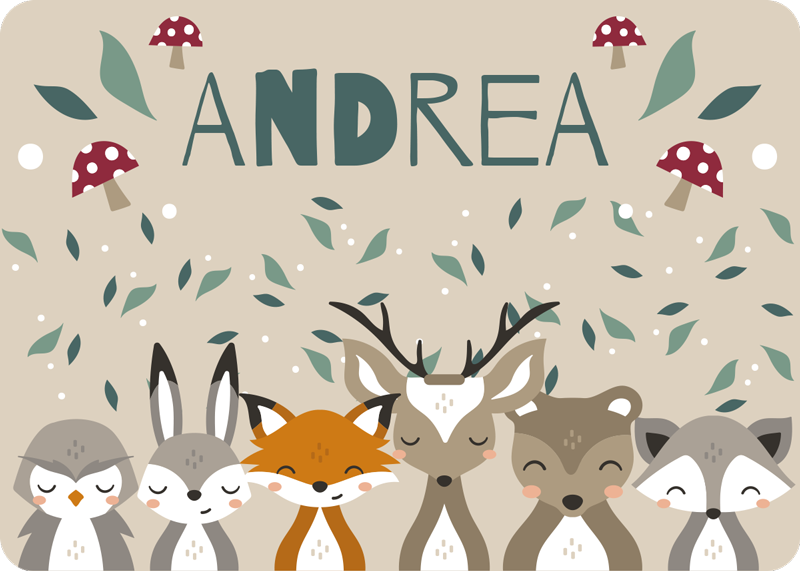 Skogsvänner Vinylmatta namn - Tenstickers