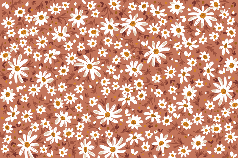 70-tusensköna blommor orange vinylmatta - Tenstickers