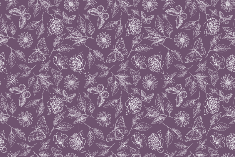 Vintage botanisk mönster vinyl vardagsrumsmatta - Tenstickers