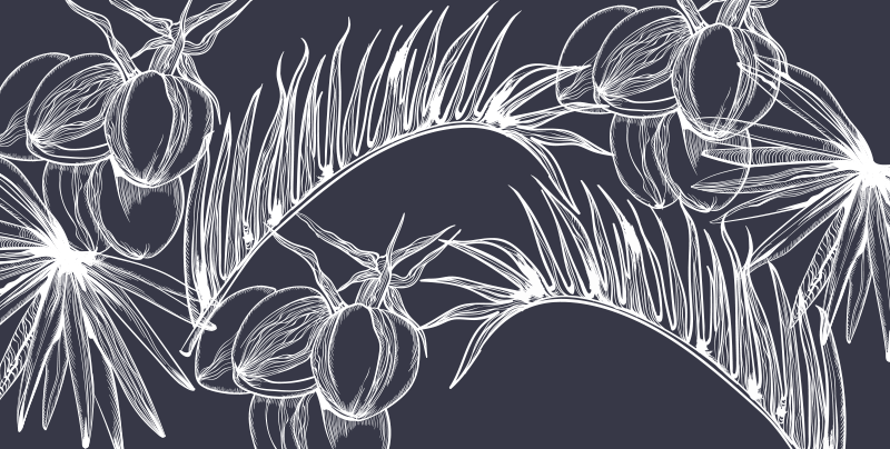 Palmblad vinyl vardagsrumsmatta - Tenstickers