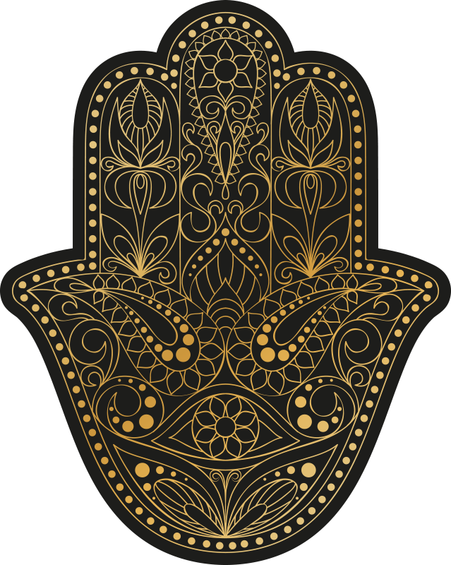 Fatma hand mandala vinyl matta - Tenstickers
