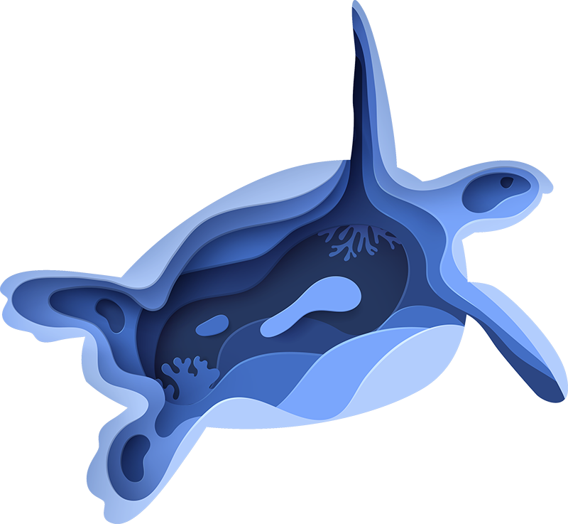 Abstrakt turle djur vinyl matta - Tenstickers