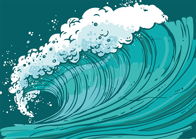 Marin vågrörelse Vinylmatta natur - Tenstickers