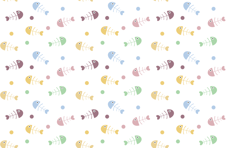Färgglad fisk illustration Vinylmatta Barn - Tenstickers
