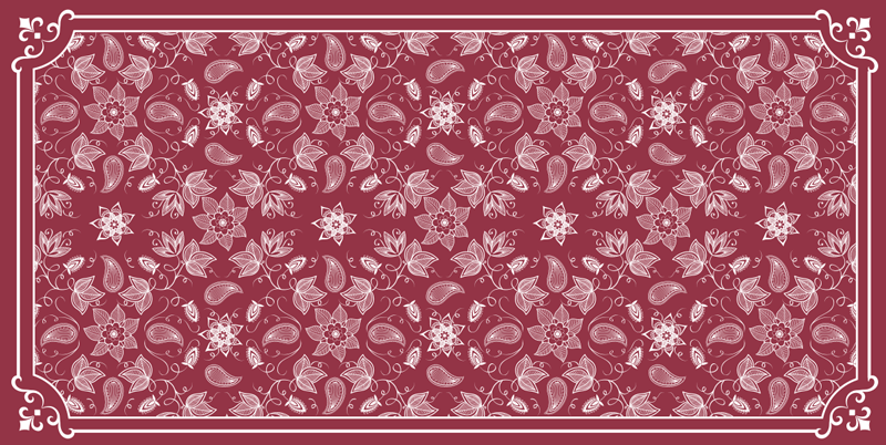 Vackra paisley blommor vinyl vardagsrum matta - Tenstickers