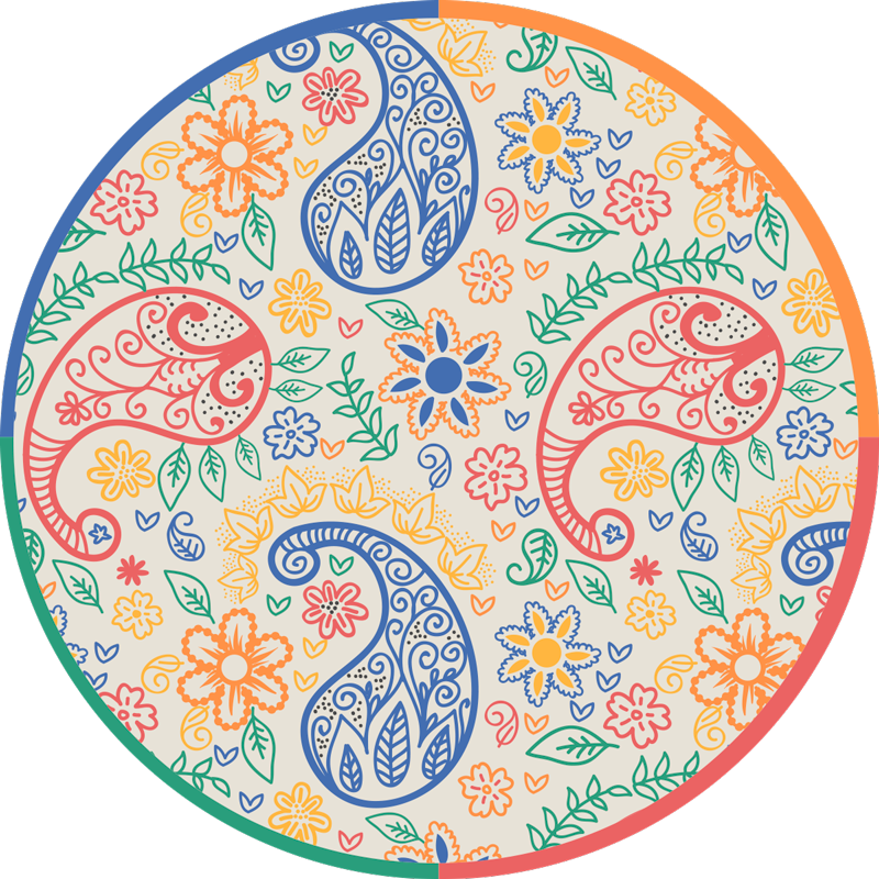 Blommiga paisleymotiv Vinylmatta blommor och växter - Tenstickers