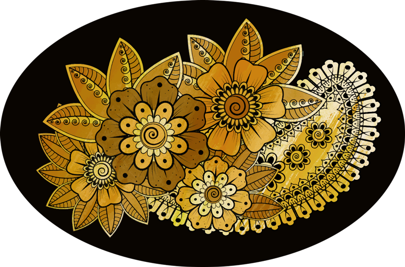 Paisley indisk stil vinyl vardagsrumsmatta - Tenstickers