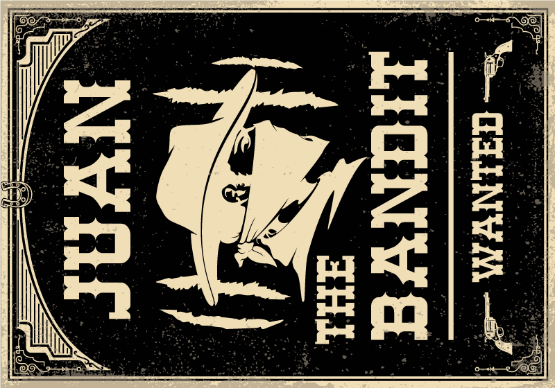 Bandit med namn vinylmatta med namn - Tenstickers