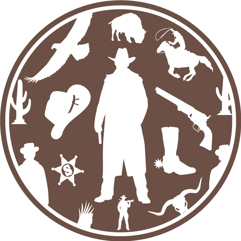 Cowboy och hästar mönster barn vinyl matta - Tenstickers