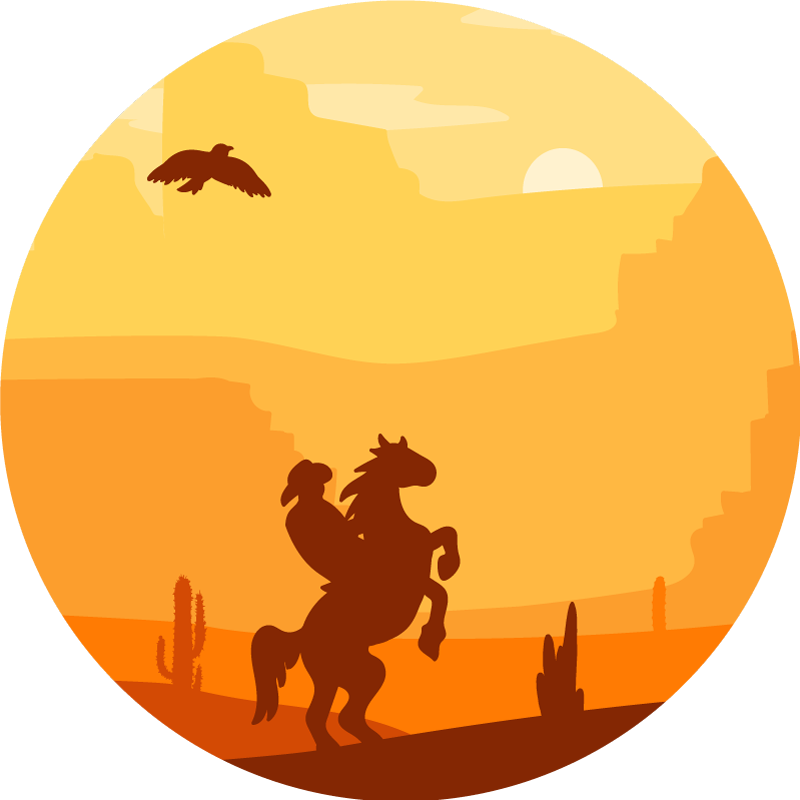 Cowboy landskap barn vinyl matta - Tenstickers
