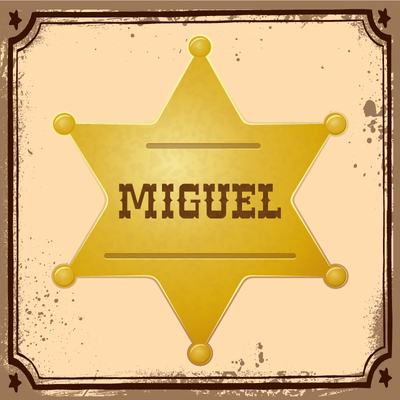 Sheriff märke med namn vinyl matta med namn - Tenstickers