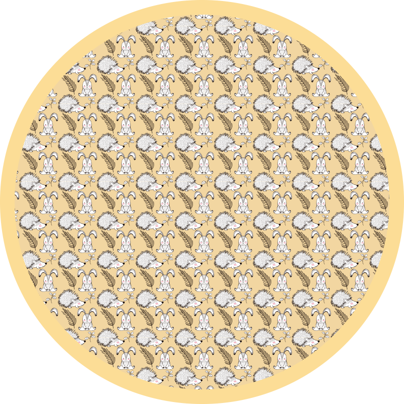 Piggsvin och kaniner djur vinyl matta - Tenstickers