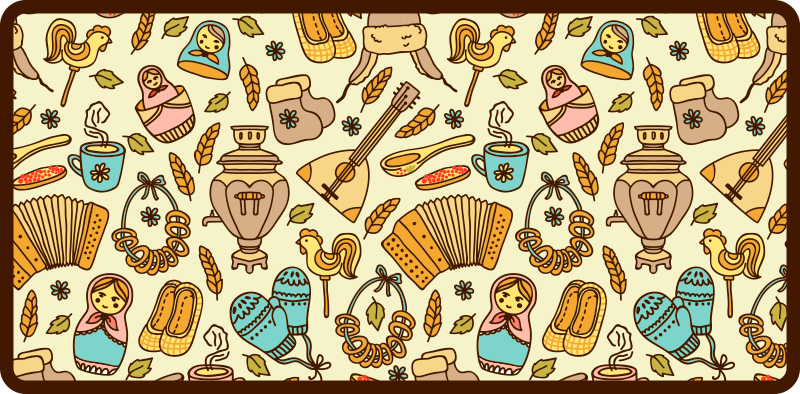 Ryska element mönster vintage matta - Tenstickers