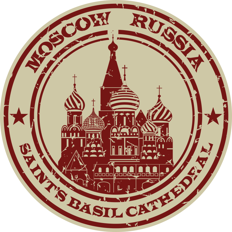 Moskva katedral stämpel vinyl matta - Tenstickers