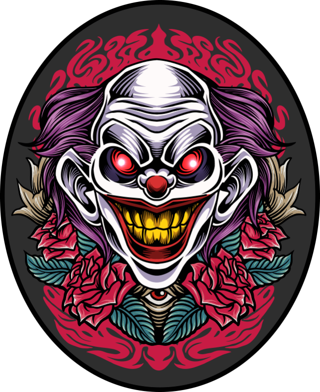 Clown art halloween vinylmatta - Tenstickers