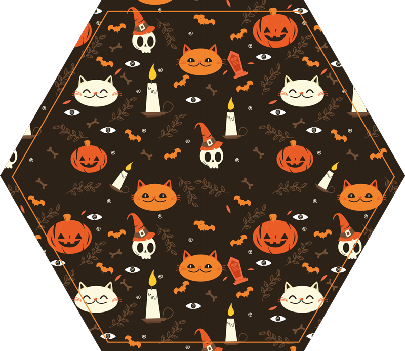 Skrämmande halloween kattmatta djur vinyl matta - Tenstickers