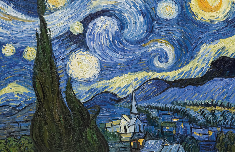 Van gogh stjärnmattig vinylmatta för matsalen - Tenstickers