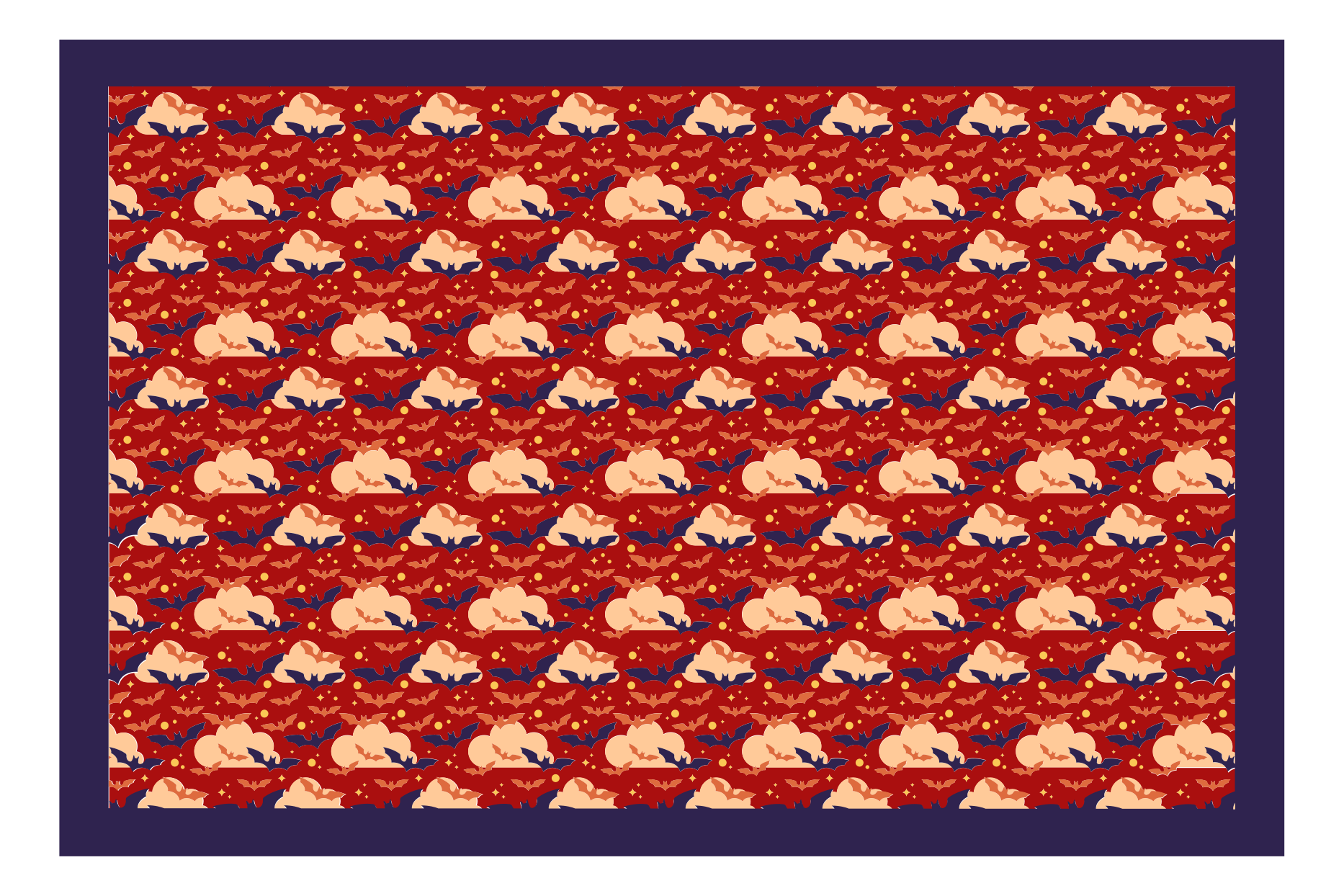 Flygande fladdermus med röd bakgrunds vinylmatta - Tenstickers