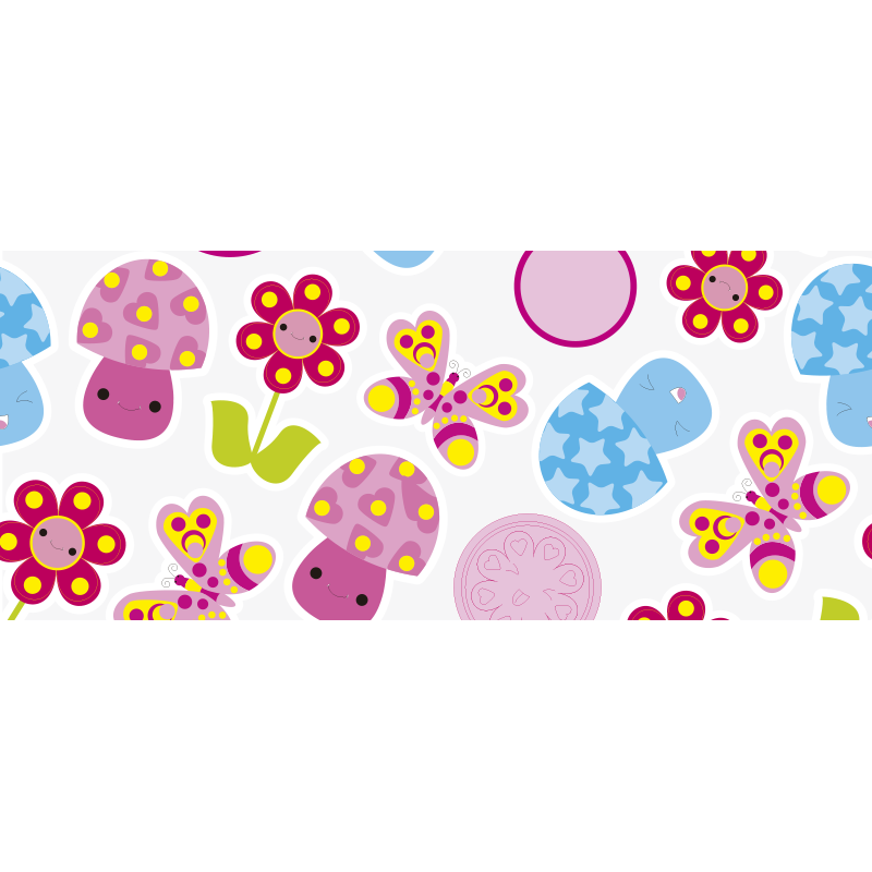 Tecknade blommor barn vinyl matta - Tenstickers